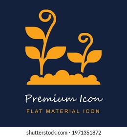 Soil premium material ui ux isolated vector icon in navy blue and orange colors