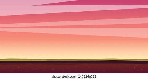 Soil profile concept. Cross section of underground in cartoon style. Horizontal vector illustration.