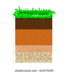 soil profile and horizons. Vector illustration flat design
