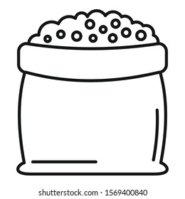 Soil sack icon. Outline soil sack vector icon for web design isolated on white background