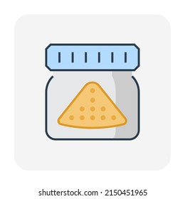 Soil Sample Or Sampling Vector Icon. May Called Specimen In Container Cup, Can, Cap From Field For Scientific Test, Analysis, Research In Laboratory Of Agriculture, Geology, Geotechnical Engineering.
