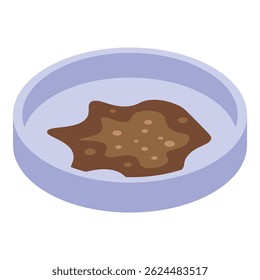 Amostra de solo submetida a análise numa placa de Petri, incidindo em ensaios no solo e procedimentos laboratoriais