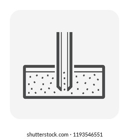 Soil Sampling Collecting Vector Icon. May Called Sample, Sampler. Include Hand Auger Equipment Tool For Method To Core, Drill, Test, Analysis, Assessment In Geotechnical Engineering And Construction.