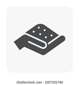 Soil sampling in hand vector icon. Natural organic material from ground, earth, land and field to analysis quality, moisture by cultivator, farmer. Concept for compost, agriculture, farm and garden.
