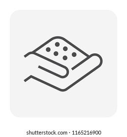 Soil sampling in hand vector icon. Natural organic material from ground, earth, land and field to analysis quality by cultivator, farmer. Concept for compost, agriculture, farm, garden. 64x64 pixel.
