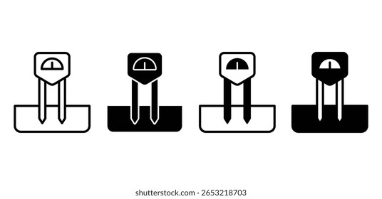 Iconos Del Sensor Del Suelo Ilustraciones En Blanco Y Negro Del Diseño De Vector Del Dispositivo De Monitoreo Agrícola