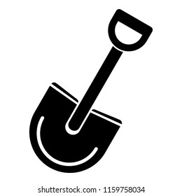 Soil shovel icon. Simple illustration of soil shovel vector icon for web design isolated on white background
