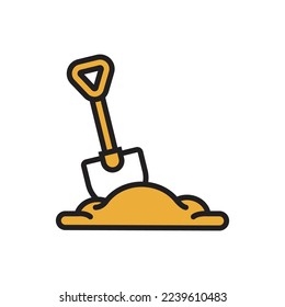 Soil Shovel Icon Simple vector Illustration