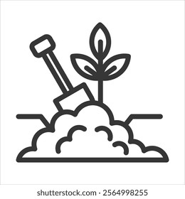Soil Survey Outline Icon Vector Illustration