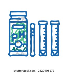 kit de teste de solo ferramenta de jardim ícone doodle esboço vetor. kit de teste de solo placa ferramenta de jardim.