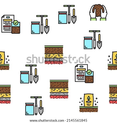 Soil Testing Nature Vector Seamless Pattern Thin Line Illustration