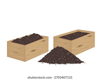 Soil used for growing plants.