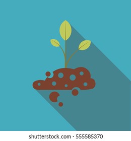 Soil vector flat icon. Simple illustration of gardening elements, editable icons, can be used in logo, UI and web design