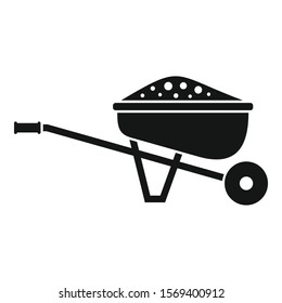 Soil wheelbarrow icon. Simple illustration of soil wheelbarrow vector icon for web design isolated on white background