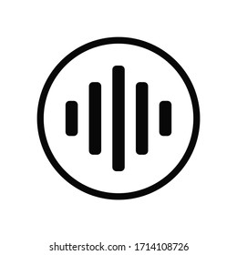 Soiled black round sound waves icon, simple digital flat design vector pictogram vector for app ads logotype web website button ui ux interface elements isolated on white background