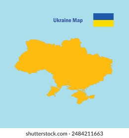 soiled color of Ukraine country map. Highly detailed editable gray map of Ukraine territory borders with Crimea. Political or geographical design element