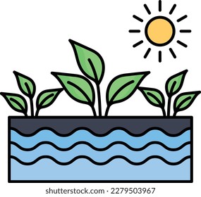 soilless cultivation Concept, hydroponic farm Vector Icon Design, Smart farming symbol, e-agriculture Sign, digital agricultural revolution stock illustration