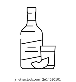 soju bottle korean cuisine line icon vector. soju bottle korean cuisine sign. isolated contour symbol black illustration