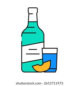 soju bottle korean cuisine line icon vector. soju bottle korean cuisine sign. isolated symbol illustration