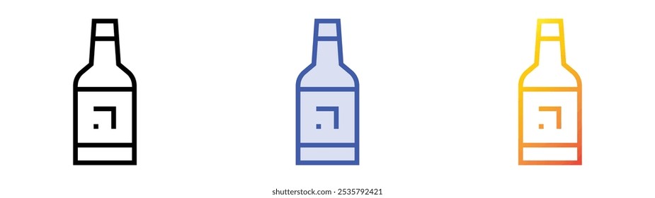 soju icon. Linear, Blue Fill and Gradient Style Design Isolated On White Background