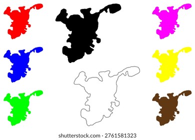 Soke city (Republic of Türkiye, Turkey) map vector illustration, scribble sketch Söke map