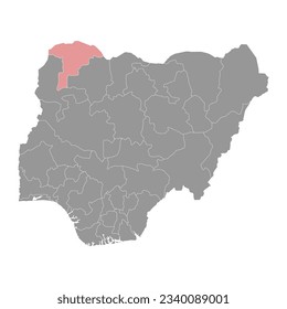 Sokoto state map, administrative division of the country of Nigeria. Vector illustration.