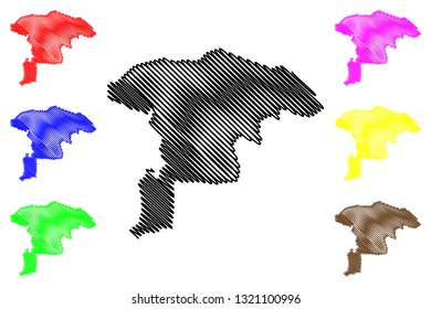 Sokoto State (Subdivisions of Nigeria, Federated state of Nigeria) map vector illustration, scribble sketch Sokoto map