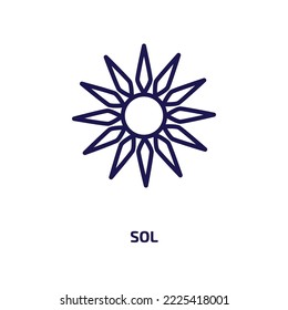 sol icon from nature collection. Thin linear sol, bank, payment outline icon isolated on white background. Line vector sol sign, symbol for web and mobile