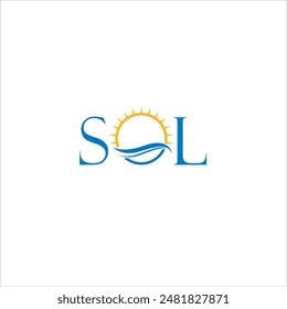 SOL initials logo with yellow and blue sun and water icons