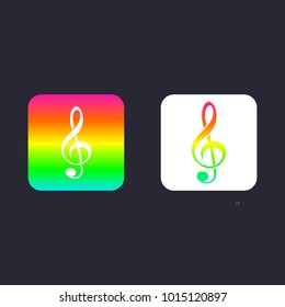 sol key icon with rainbow gradient vector design