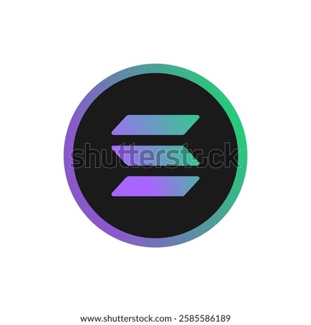 SOL, Solana coin design icon logo