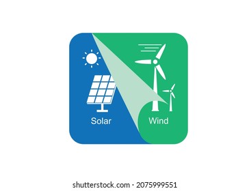 Sola and wind energy-power plant. Green energy icon and sign vector. Flip-Swap icon