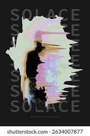 Tipografia de soláceos com ilustração vetorial humano abstrata multicolor. Ideia para modelo, Brochura, fundos de cartaz, cartão postal, banner , pinturas a óleo, tapete, cachecol, t-shirt. Ilustração de vetor. 