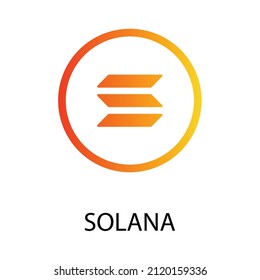 Solana coin icon. SOL symbol. Crypto Currency vector icon. Flat Vector illustration - Vector