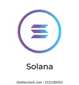 Solana Crypto Currency icon. SOL symbol. Crypto Currency vector icon. Flat Vector illustration - Vector