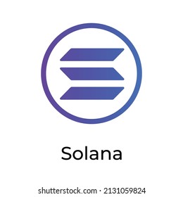 Solana Cryptocurrency coin icon. SOL coin symbol. Cryptocurrency vector icon. Flat Vector illustration - Vector
