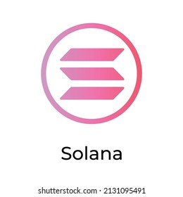 Solana Cryptocurrency coin icon. SOL coin symbol. Cryptocurrency vector icon. Flat Vector illustration - Vector