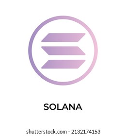 Solana Cryptocurrency coin icon. SOL coin symbol. Cryptocurrency vector icon. Flat Vector illustration - Vector