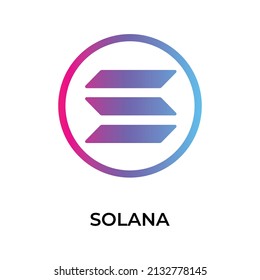 Solana Cryptocurrency coin icon. SOL coin symbol. Cryptocurrency vector icon. Flat Vector illustration - Vector