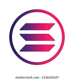 Solana Cryptocurrency coin icon. SOL coin symbol. Cryptocurrency vector icon. Flat Vector illustration - Vector