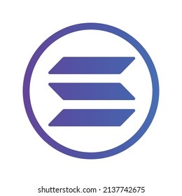 Solana Cryptocurrency coin icon. SOL coin symbol. Cryptocurrency vector icon. Flat Vector illustration - Vector
