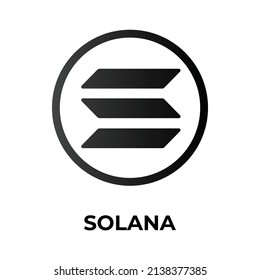 Solana Cryptocurrency coin icon. SOL coin symbol. Cryptocurrency vector icon. Flat Vector illustration - Vector