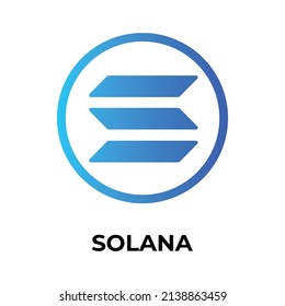 Solana Cryptocurrency coin icon. SOL coin symbol. Cryptocurrency vector icon. Flat Vector illustration - Vector