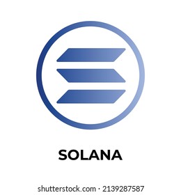 Solana Cryptocurrency coin icon. SOL coin symbol. Cryptocurrency vector icon. Flat Vector illustration - Vector