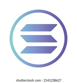 Solana Cryptocurrency coin icon. SOL coin symbol. Cryptocurrency vector icon. Flat Vector illustration - Vector