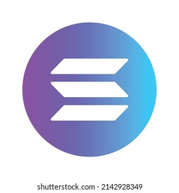 Solana Cryptocurrency coin icon. SOL coin symbol. Cryptocurrency vector icon. Flat Vector illustration - Vector