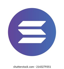 Solana Cryptocurrency coin icon. SOL coin symbol. Cryptocurrency vector icon. Flat Vector illustration - Vector