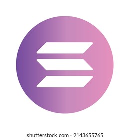 Solana Cryptocurrency coin icon. SOL coin symbol. Cryptocurrency vector icon. Flat Vector illustration - Vector
