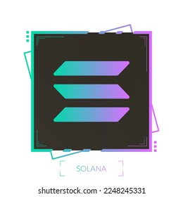 Solana cryptocurrency colorful logo design template. Isolated on white background. Vector illustration.