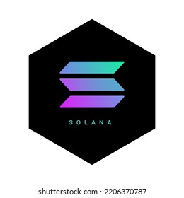 Solana logo coin icon. Isolated solana cryptocurrency token vector icon. Sol blockchain crypto bank